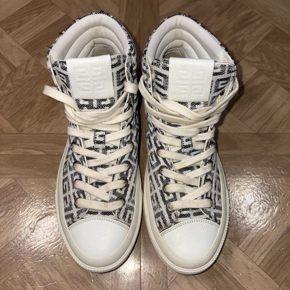 Size 6 (36.5) - Givenchy Monogram 4G Jacquard Logo High Top Lace Up Sneakers - Picture 4 of 9